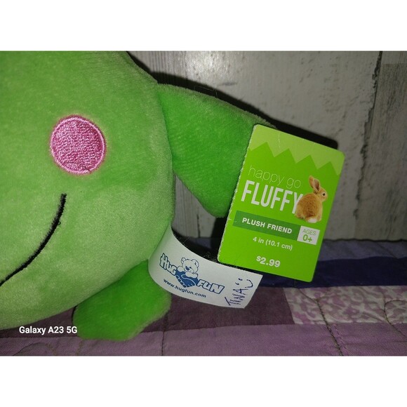 Happy Go Fluffy Plush Friends Frog By Hug Fun Stuffed Animal Toy - Picture 2 of 4